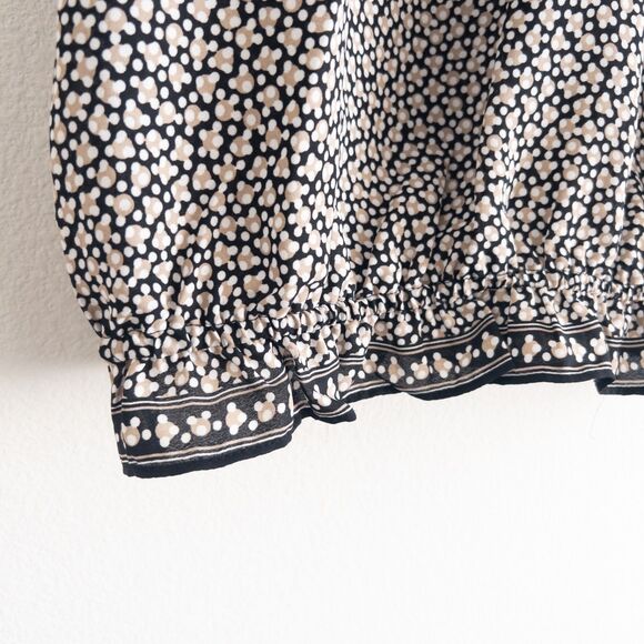 Boho Prairie Peasant Ruffle Blouse w/ Flutter Sleeves Max Studio Size M - Picture 6 of 13